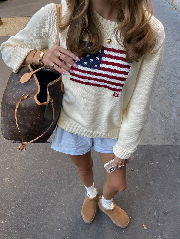 Pull Drapeau Américain l Ralph Lauren